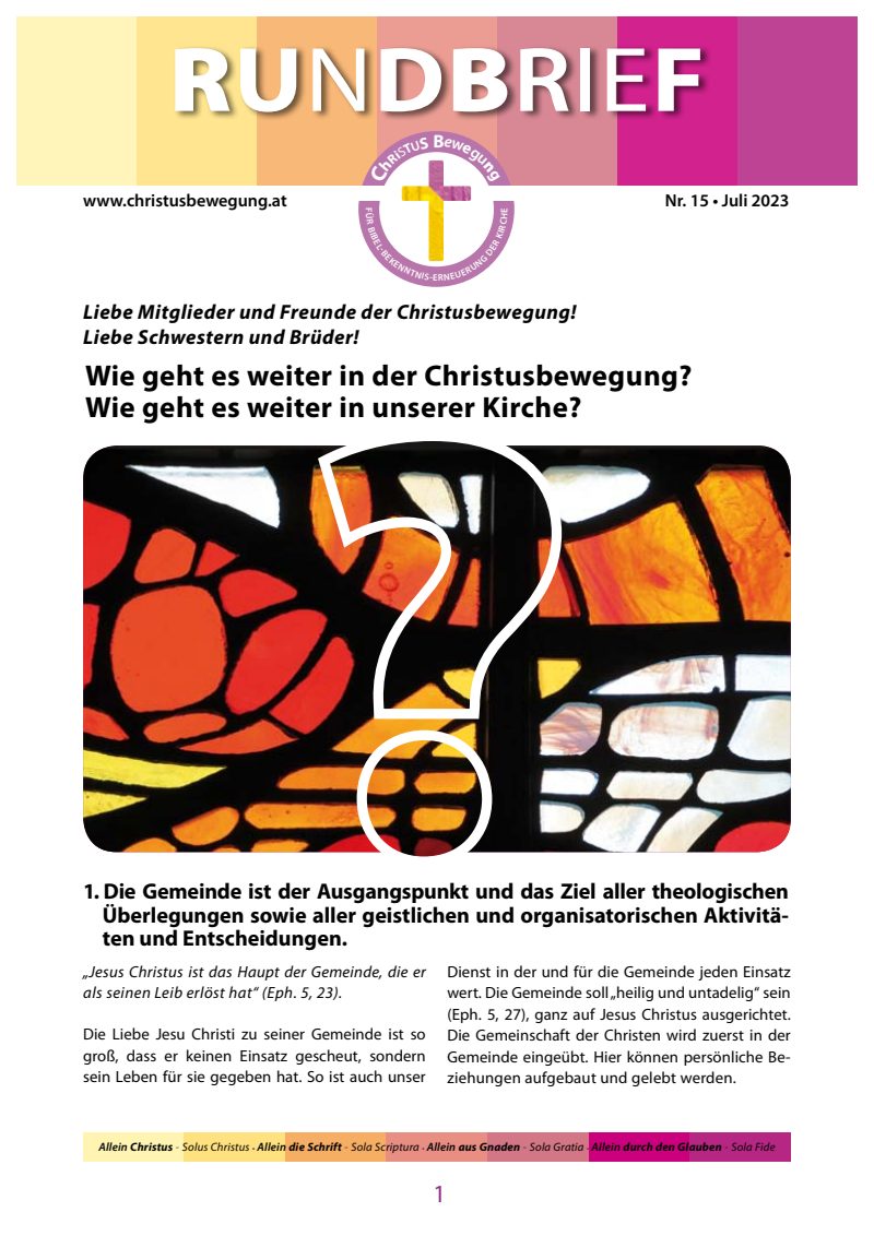 Cover Rundbrief 15