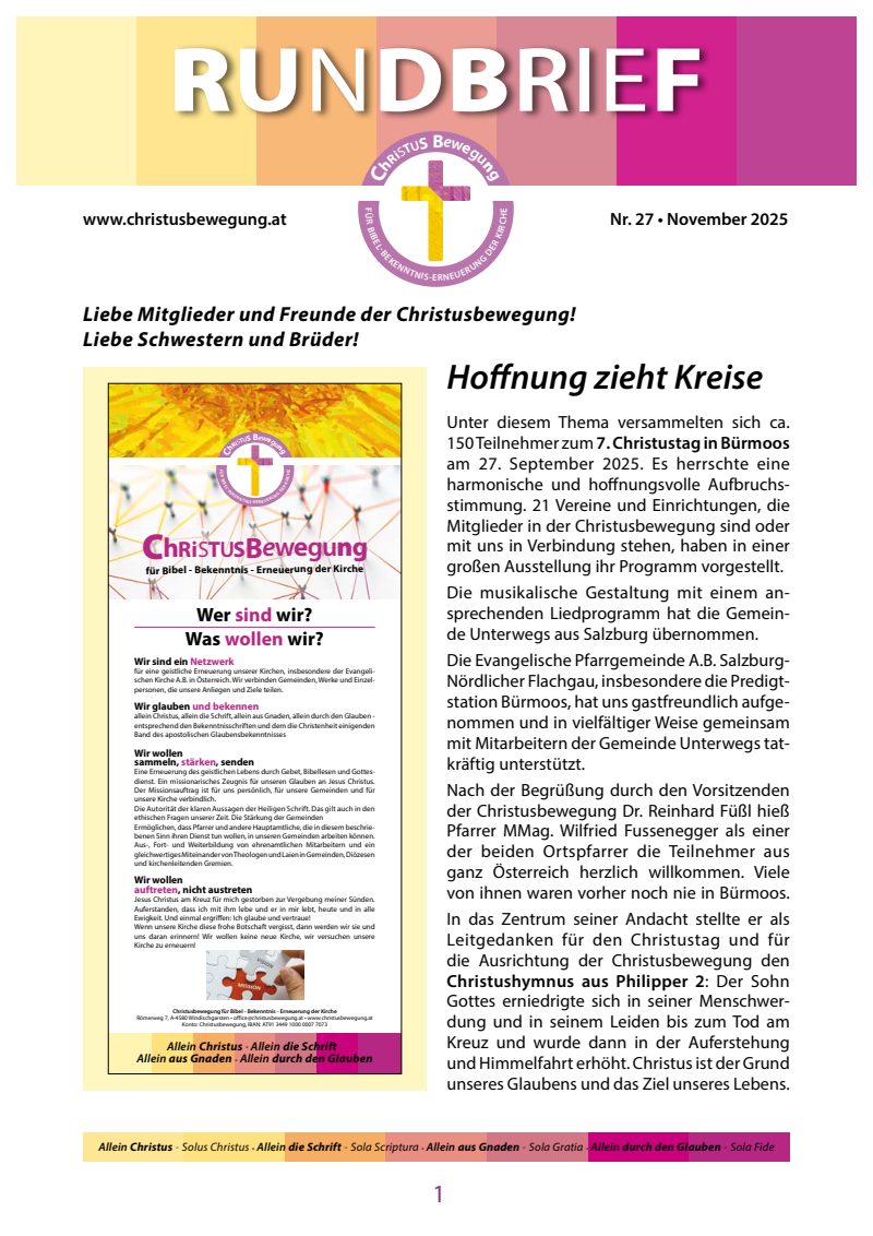 Cover Rundbrief 27
